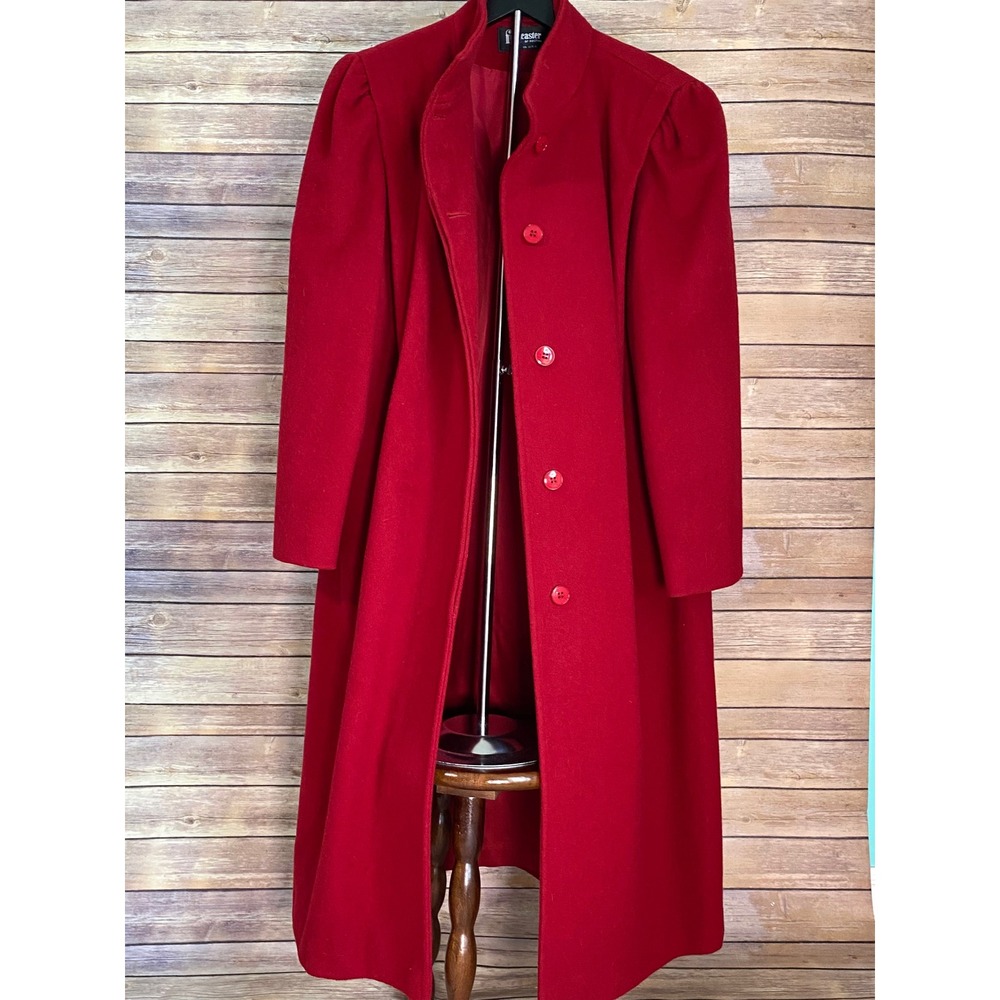 Vintage 80s Wool Longline Overcoat Forecaster of Boston Trench Coat Size 11/12